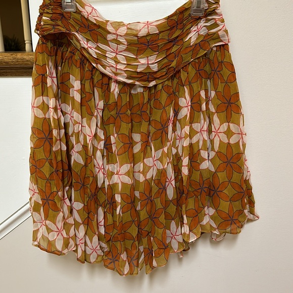 Anthropologie Guapa Orange Mot boho lined skirt nwt - Picture 4 of 16